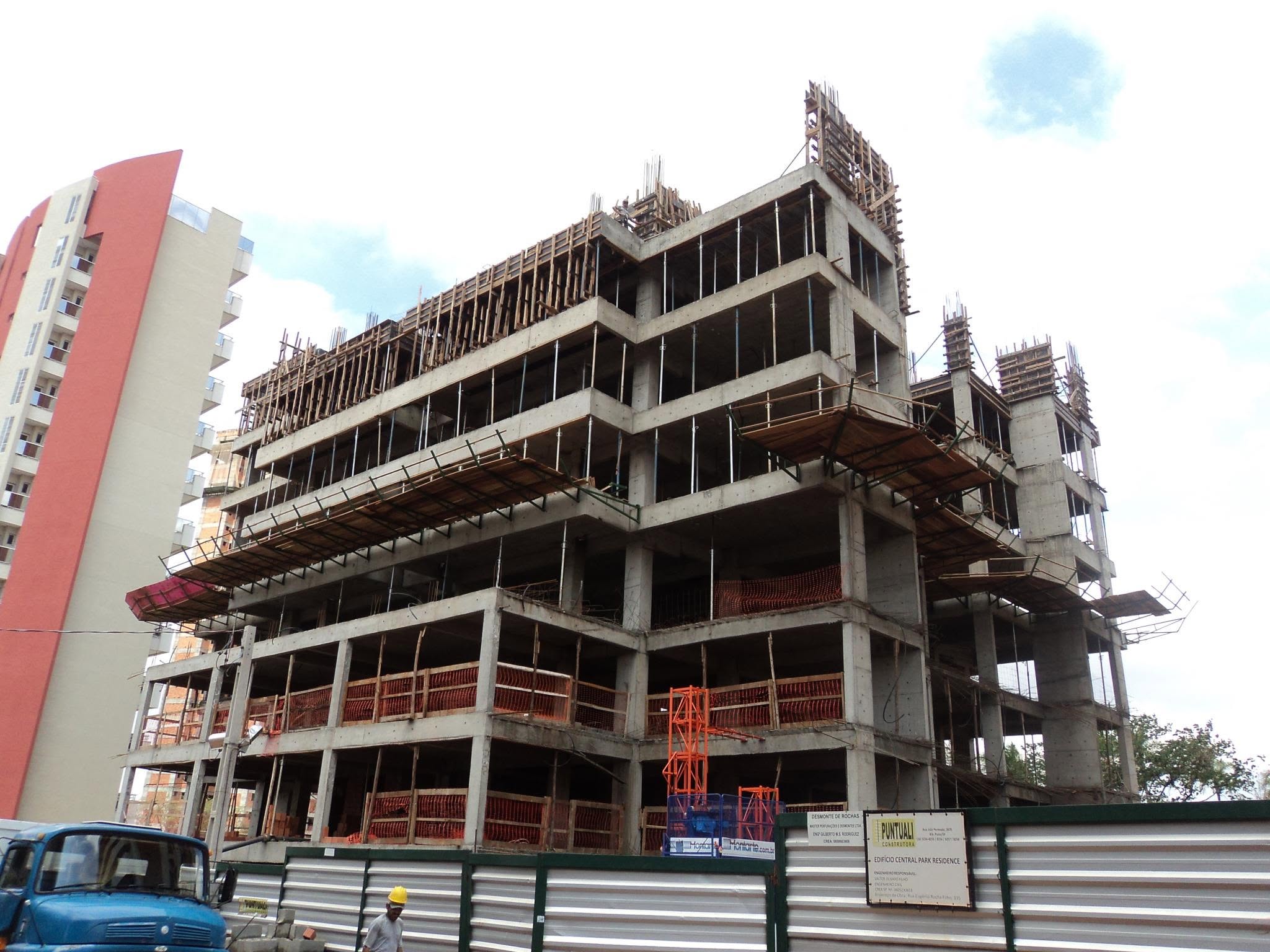 Estrutura do Edifício Central Park Residence em construção